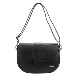 MiaMore torebka listonoszka skóra naturalna czarny