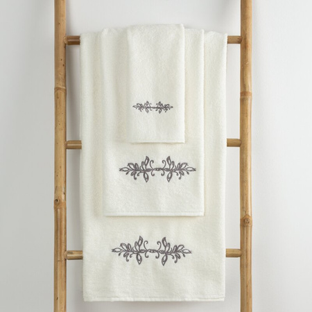 KOMPLET RĘCZNIKÓW 3 56 X 36 X 7 CM KREMOWY