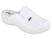 Dr Orto MED - Obuwie buty damskie klapki sanitarne białe skórzane