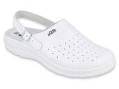 Dr Orto MED - Obuwie buty męskie klapki sanitarne białe skórzane