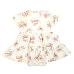 Sukienko-body niemowlęce z krótkim rękawem bawełniane Nicol Lou