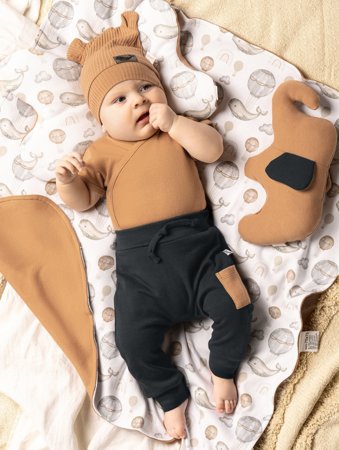 Body niemowlęce rozpinane kopertowo dla chłopca wyprawka długi rękaw  Nicol Miki 