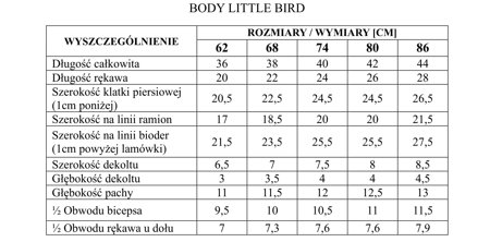 Body niemowlęce wyprawka  brązowe z koronką Little Bird Pinokio