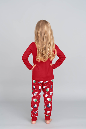 Italian Fashion Piżama dziewczęca KASJANA długi rękaw długie spodnie czerwony/druk 