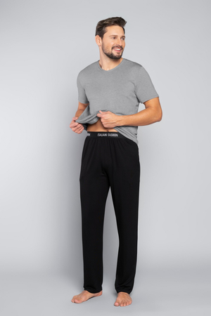 Italian Fashion Piżama męska DALLAS krótki rękaw długie spodnie melanż/czarny 