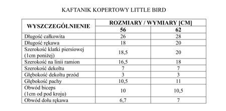 Kaftanik kopertowy Little Bird Pinokio ecru