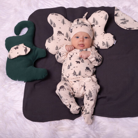 Kaftanik niemowlęcy kopertowy dla chłopca Bambi Nicol 