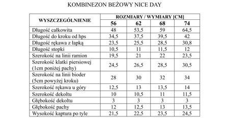 Kombinezon futerko Nice Day Pinokio beżowy