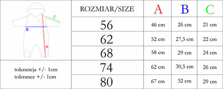 Kombinezon ocieplany dla dziewczynki  pajac niemowlęcy Nicol Rosy 