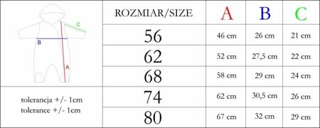 Kombinezon ocieplany dla dziewczynki  pajac niemowlęcy wyprawka Nicol Lou 