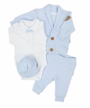 Komplet zestaw do chrztu dla chłopca Nicol Mix body,spodnie,bluza,czapka 