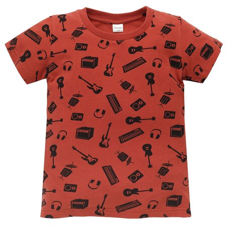 Koszulka t-shirt  dla chłopca czerwona Lets rock Pinokio 