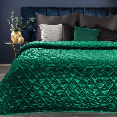 Narzuta na łóżko ciemno zielona 230X260 