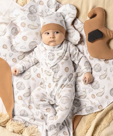 Pajac niemowlęcy dla chłopca wyprawka  bawełna Nicol Miki 