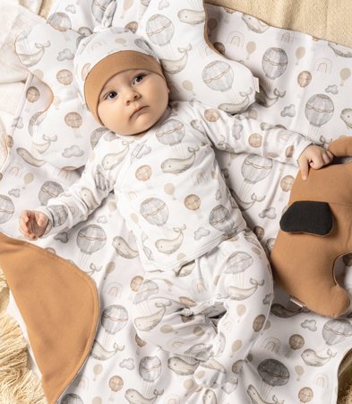 Pajac niemowlęcy dla chłopca wyprawka  bawełna Nicol Miki 