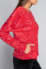 Italian Fashion Komplet damski dres ELIKSIR długi rękaw długie spodnie czerwony/czarny 